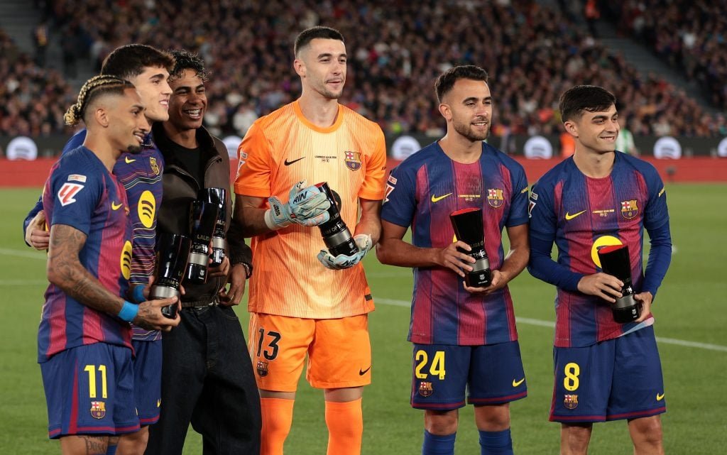 Raphinha, Pau Cubarsi, Lamine Yamal, Joan Garcia, Eric Garcia និង Pedri មកពី FC Barcelona