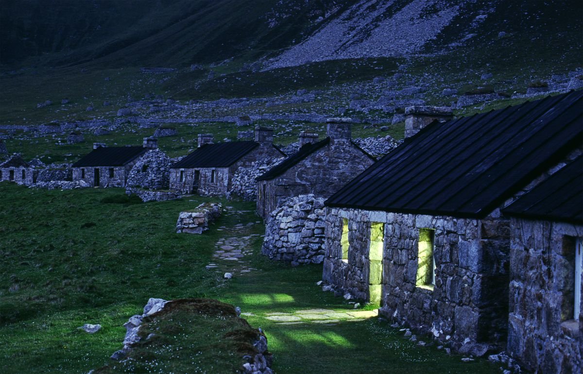 ផ្លូវពេលព្រលប់, St Kilda, Scotland - រូបថតស្តុក