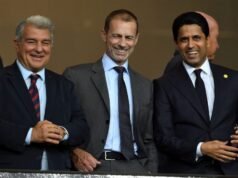 Laporta ជួបជាមួយប្រធាន UEFA នៅអាហារពេលល្ងាចនៅមុនការប្រកួត Champions League វគ្គផ្តាច់ព្រ័ត្រ