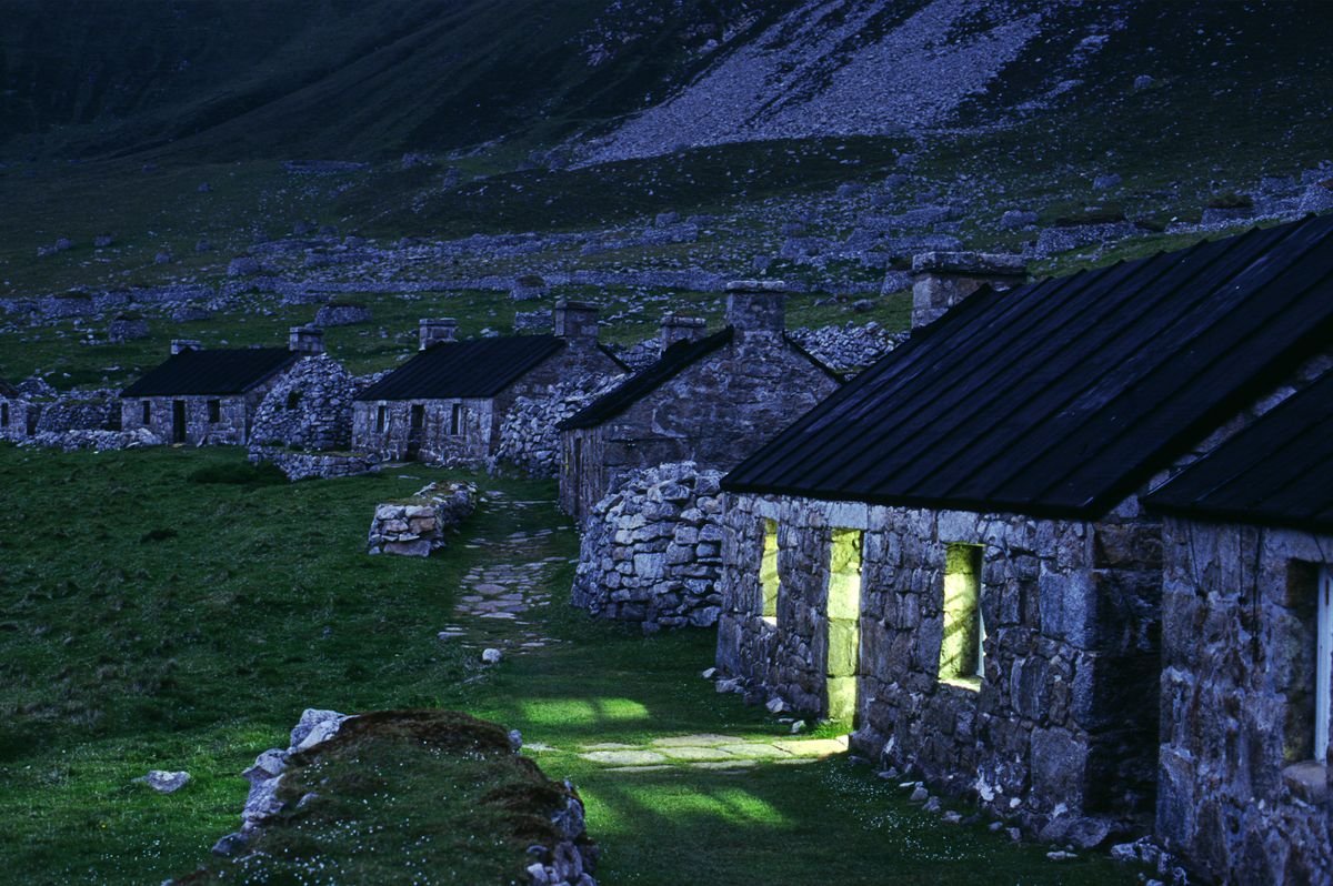 ផ្លូវពេលព្រលប់, St Kilda, Scotland - រូបថតស្តុក