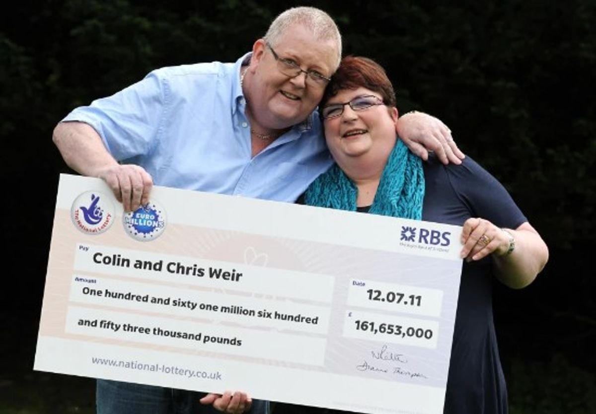 Colin Weir និងប្រពន្ធរបស់គាត់ Christine បានចំណាយប្រាក់ 100,000 ផោនរៀងរាល់សប្តាហ៍បន្ទាប់ពីឈ្នះ 161 លានផោនក្នុងការចាប់ឆ្នោត EuroMillions ក្នុងឆ្នាំ 2011 ។ 