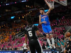 Gilgeous-Alexander, កៅអីបម្រុង, បើក Thunder ឆ្លងផុត Spurs 123:108 បន្ទាប់ពីការចាប់ផ្តើមយឺតជាប្រវត្តិសាស្ត្រ និងនាំមុខ 2-1
