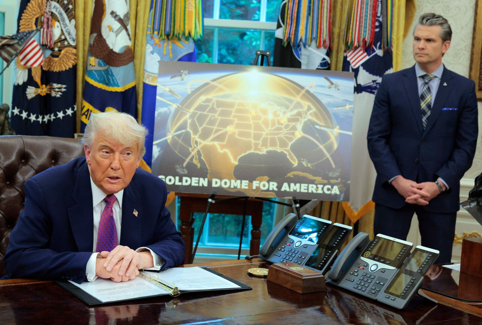 Trump ត្រូវបានជួសជុលលើការទិញយក Greenland និងសាងសង់ប្រព័ន្ធការពារមីស៊ីល Golden Dome ក្នុងនាមសន្តិសុខជាតិ។
