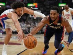 Mitchell បានចងពិន្ទុក្នុងវគ្គ Playoff របស់ NBA ដោយមាន 39 ពិន្ទុក្នុងតង់ទីពីរ ខណៈ Cavs បានប្រកួតជាស៊េរីទល់នឹង Pistons 112-103