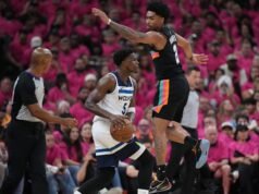 Edwards ត្រលប់មកវិញហើយ Timberwolves បានយកឈ្នះការប្រកួតដ៏ធំពី Wembanyama ដោយបានផ្តួល Spurs 104-102 ក្នុងហ្គេមទី 1