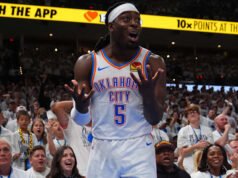 The Thunder បានយកឈ្នះ Spurs 127-114 ក្នុងហ្គេមទី 5 ហើយជាជ័យជម្នះមួយនៅឆ្ងាយពីការវិលត្រឡប់ទៅកាន់វគ្គផ្តាច់ព្រ័ត្រ NBA