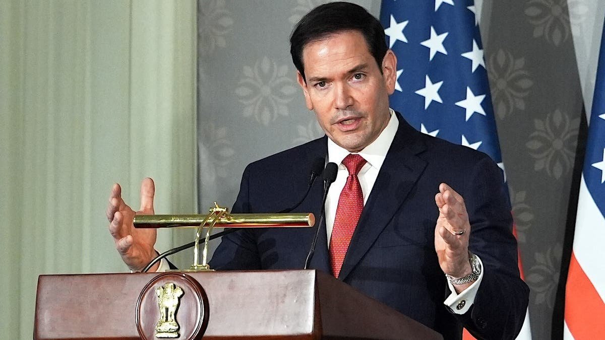 រដ្ឋលេខាធិការ Marco Rubio ថ្លែងក្នុងសន្និសីទសារព័ត៌មានក្នុងទីក្រុង New Delhi
