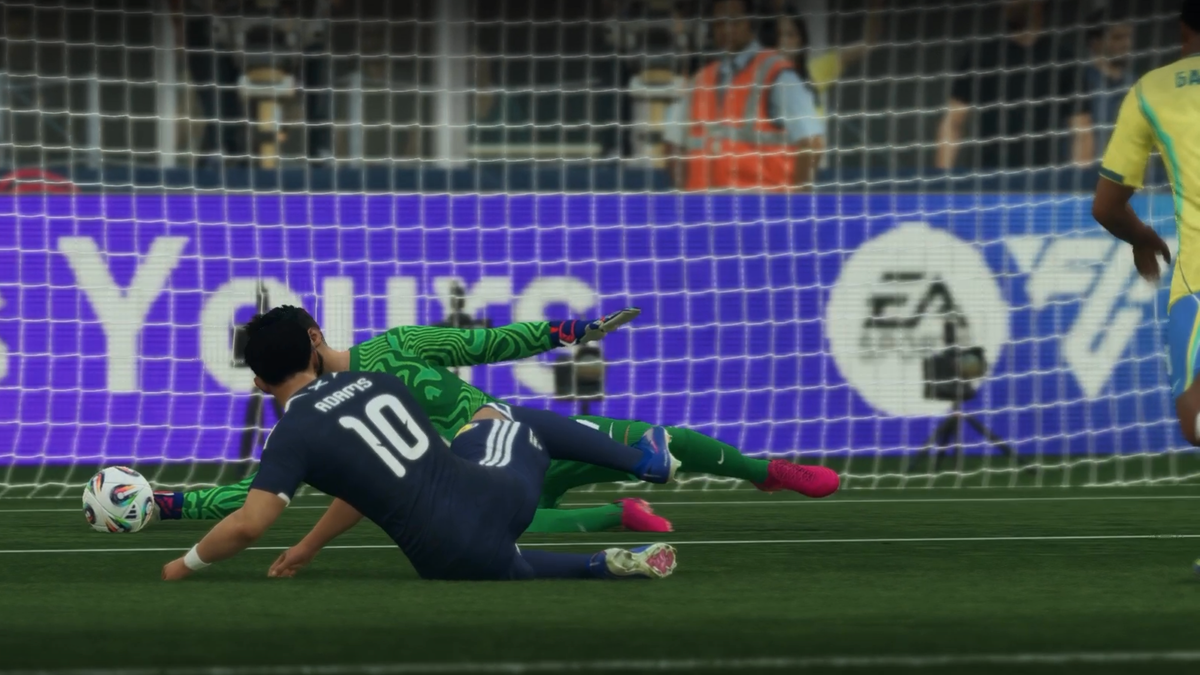 Che Adams ត្រូវបានបដិសេធដោយ Alisson ក្នុងគោលដៅរបស់ប្រេស៊ីលនៅក្នុងការក្លែងធ្វើ EA Sports FC 26 នៃប្រេស៊ីលទល់នឹងស្កុតឡែនក្នុងការប្រកួតបាល់ទាត់ពិភពលោកឆ្នាំ 2026