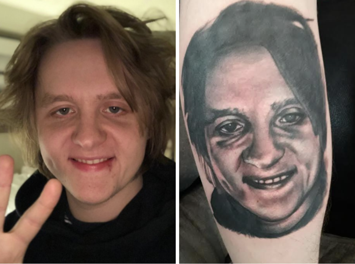 ស្នាមសាក់របស់ Chris Lewis Capaldi នៅជាប់នឹងរូបថតបំផុសគំនិតរបស់ Capaldi ជីវិតពិត