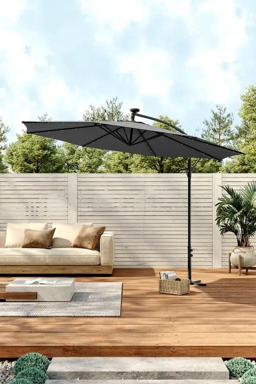 The Living and Home 3m Cantilever Garden Umbrella with LED Light from Debenhams