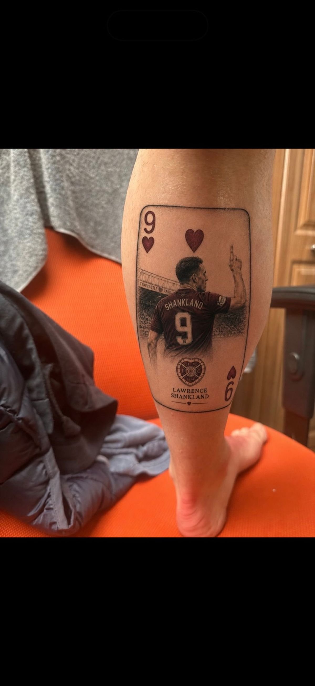 Lawrence Shankland Hearts Tattoo