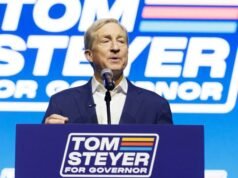 215 លានដុល្លារក្រោយមក Tom Steyer ជាប់ចំណាត់ថ្នាក់លេខ 3 ។ ការប្រជែងតំណែងអភិបាលរដ្ឋកាលីហ្វ័រញ៉ានៅតែជាការស្មានរបស់នរណាម្នាក់