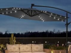 LED parasol 47% ថោកជាង: “ធ្វើឱ្យសួនច្បារមើលទៅស្រស់ស្អាតនៅពេលយប់”