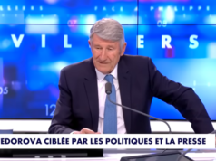 ដើម្បីការពារ Xenia Fedorova កីឡាករ Philippe de Villiers ហ៊ានគូរប៉ារ៉ាឡែលគួរឱ្យសង្ស័យជាមួយ Raphaël Glucksmann និង Rima Hassan