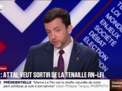 “Marine le Pen បាននិយាយថាយើងចង់រត់ប្រឆាំងនឹង Edouard Philippe ឬ Gabriel Attal” ព្រោះវាមានន័យថា “ការដោះស្រាយជាមួយនឹងកំណត់ត្រាមហន្តរាយដែលពួកគេកំពុងបន្សល់ទុកសម្រាប់ប្រទេសបារាំង” ។