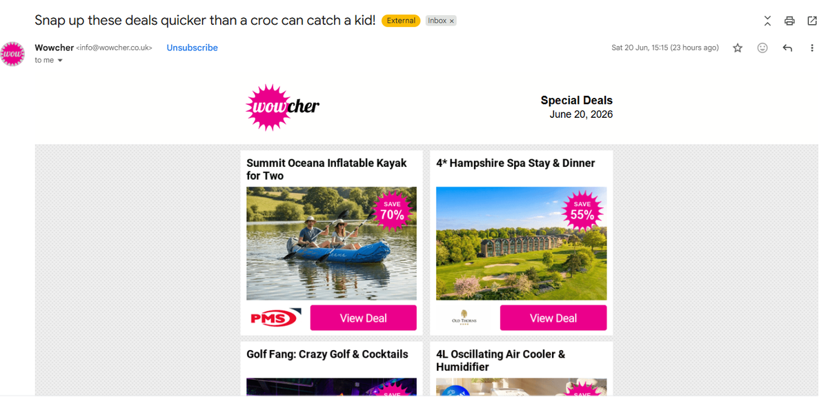 អ៊ីមែល Wowcher 
