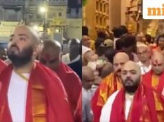Anant Ambani បរិច្ចាគសក់នៅប្រាសាទ Tirumala មុនពេលថ្ងៃរៀបការ។ សូមគោរព