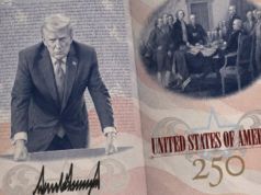 លោក Donald Trump បង្ហាញលិខិតឆ្លងដែនអាមេរិកដែលមានកំណត់ជាមួយនឹងរូបភាពរបស់គាត់ ដើម្បីប្រារព្ធខួបលើកទី 250 នៃសហរដ្ឋអាមេរិក