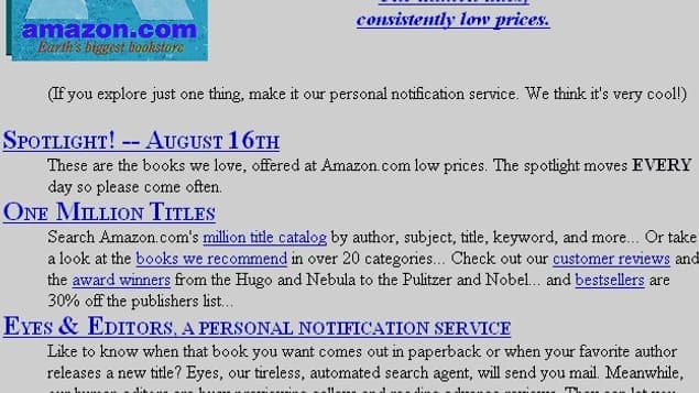 ទំព័រ Amazon ក្នុងឆ្នាំ 1995 ។