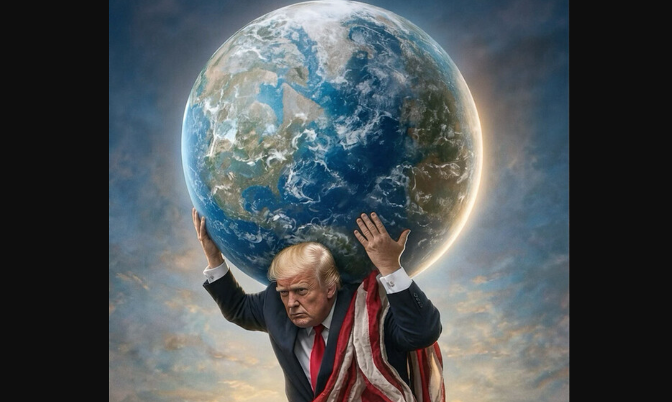 លោកប្រធានាធិបតី Donald Trump បានបង្ហោះរូបភាពដែលហាក់ដូចជាបង្កើតដោយ AI នៃខ្លួនគាត់កាន់ពិភពលោកដូចជាតួអង្គទេវកថាក្រិក Atlas