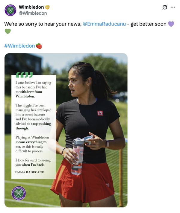 Emma Raducanu បានដកខ្លួនពីរបួស