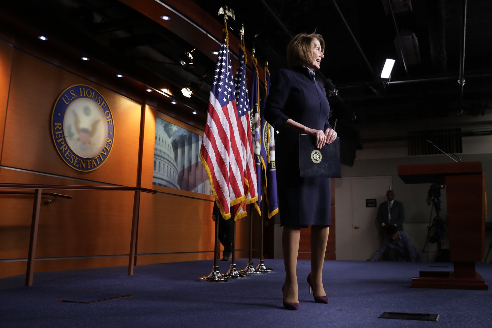Nancy Pelosi ដែល​មាន​រូបភាព​ក្នុង​ខែ​ធ្នូ ឆ្នាំ 2018 បាន​ក្លាយ​ជា​ប្រធាន​សភា​រយៈពេល​បួន​ឆ្នាំ​បន្ទាប់​ពី​គណបក្ស​ប្រជាធិបតេយ្យ​បាន​កាន់កាប់​សភា​ក្នុង​ការ​បោះឆ្នោត​ពាក់កណ្តាល​អាណត្តិ​ឆ្នាំ 2018។