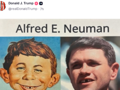 Trump បើកកម្មវិធីទី 250 របស់អាមេរិកជាមួយនឹង memes យប់ជ្រៅ trolling គូប្រជែងដូចជា Pee-wee Herman និង Alfred E. Neuman