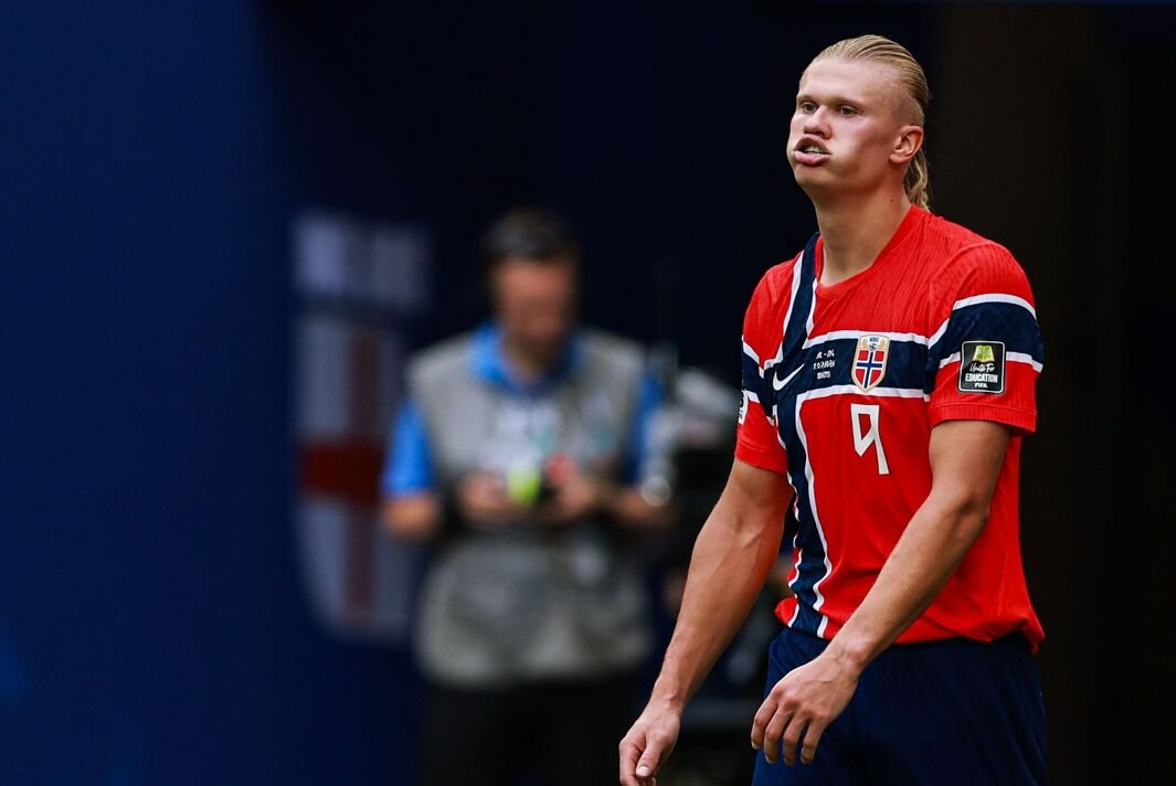 Erling Haaland អំឡុង​ពេល​អង់គ្លេស​ទល់​នឹង​ន័រវែស